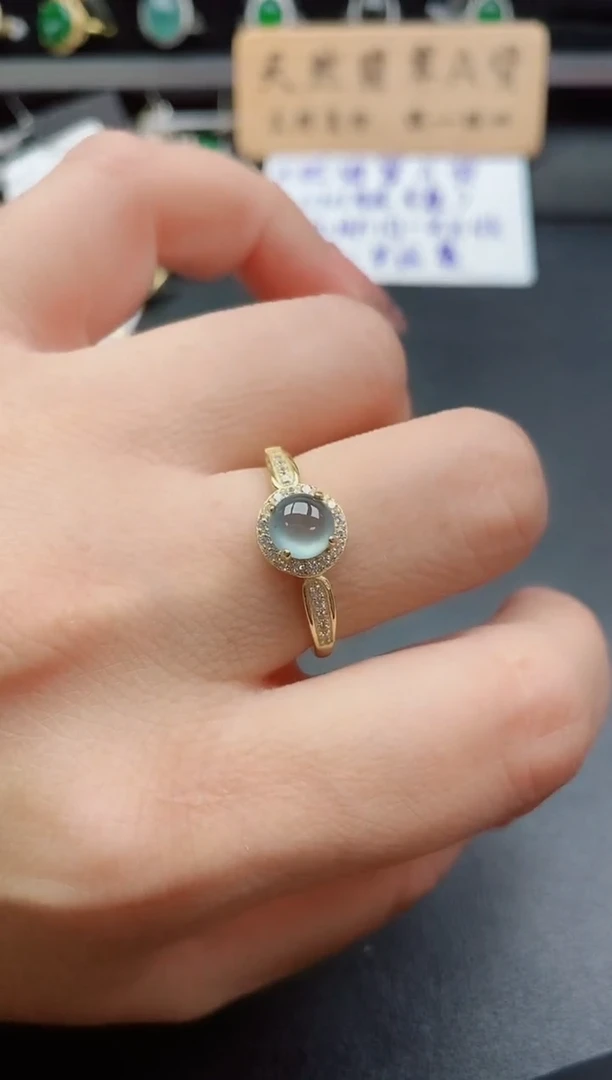 银S925镶嵌戒指翡翠1