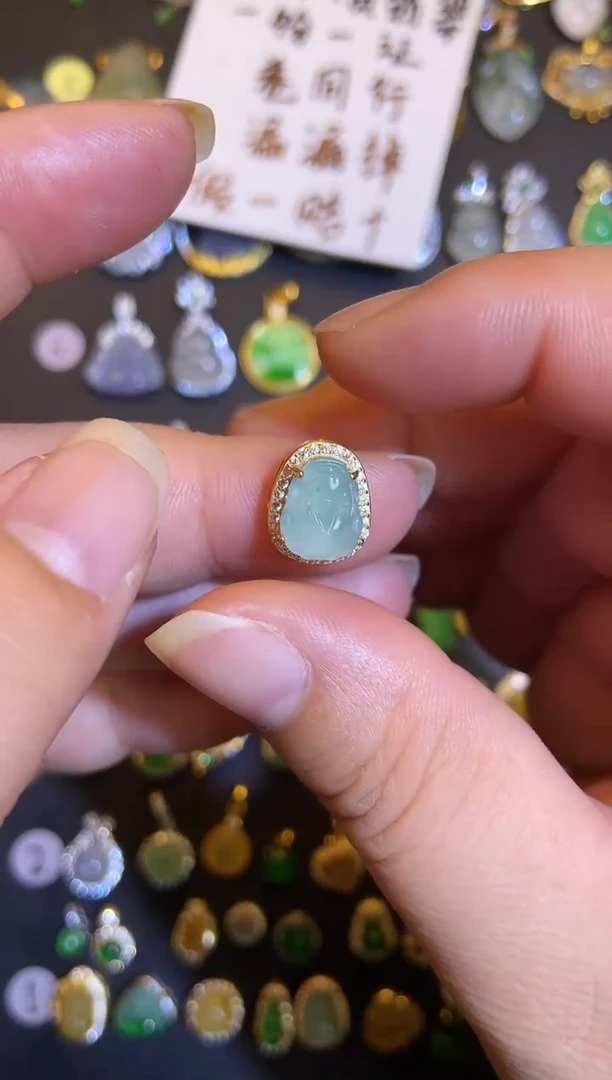 吊坠(不含链)银S925镶嵌翡翠1