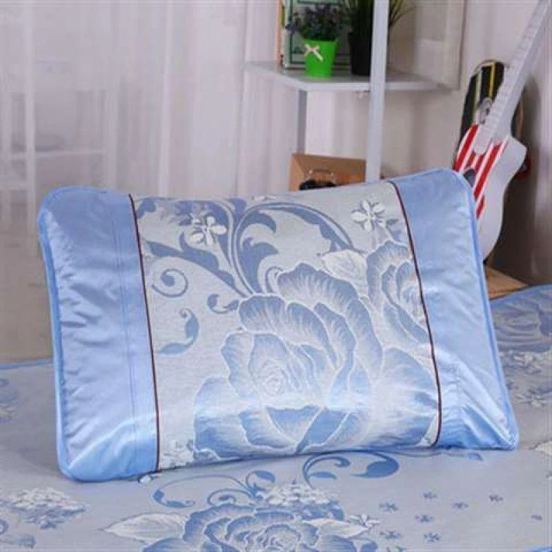 新款夏季凉感印花家用枕套枕芯套一对成人透气冰凉凉爽双人枕