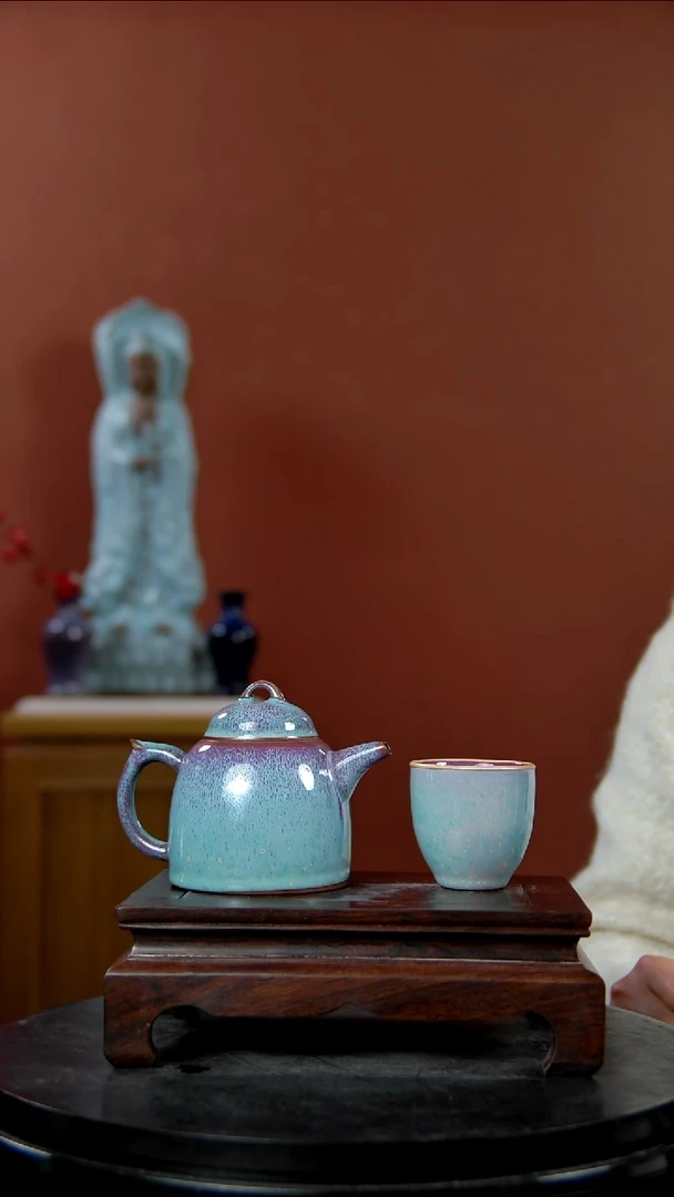 摆件大宋官窑【炭烧壶+炭烧杯】