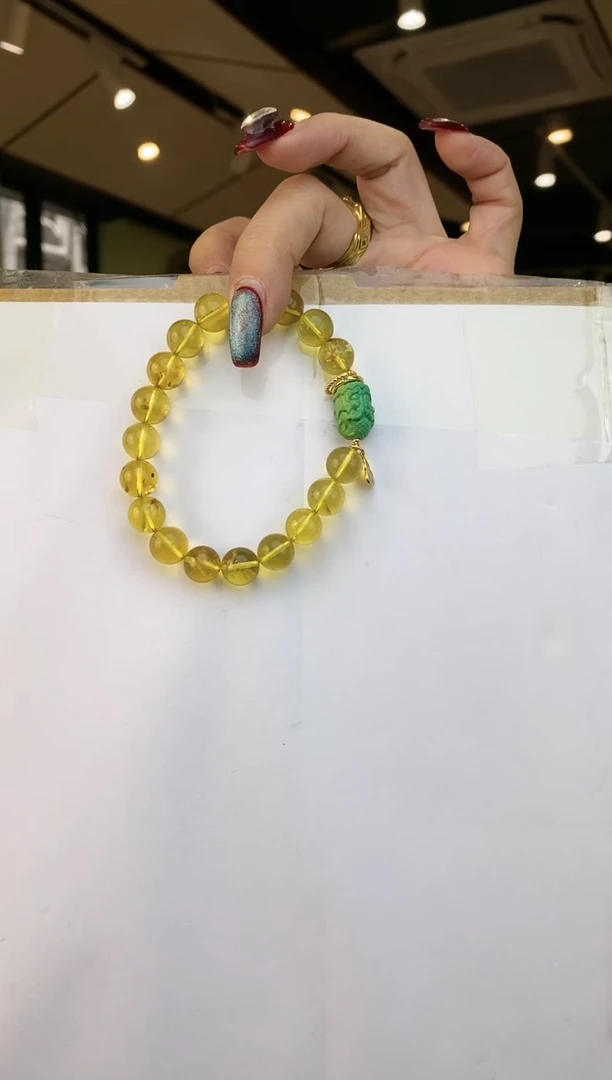 【闪购商品】琥珀手链银S925镶嵌多样性发一