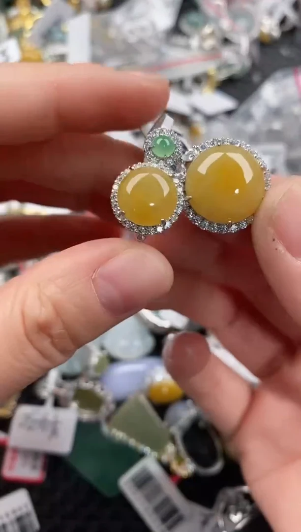 银S925镶嵌戒指翡翠333               4