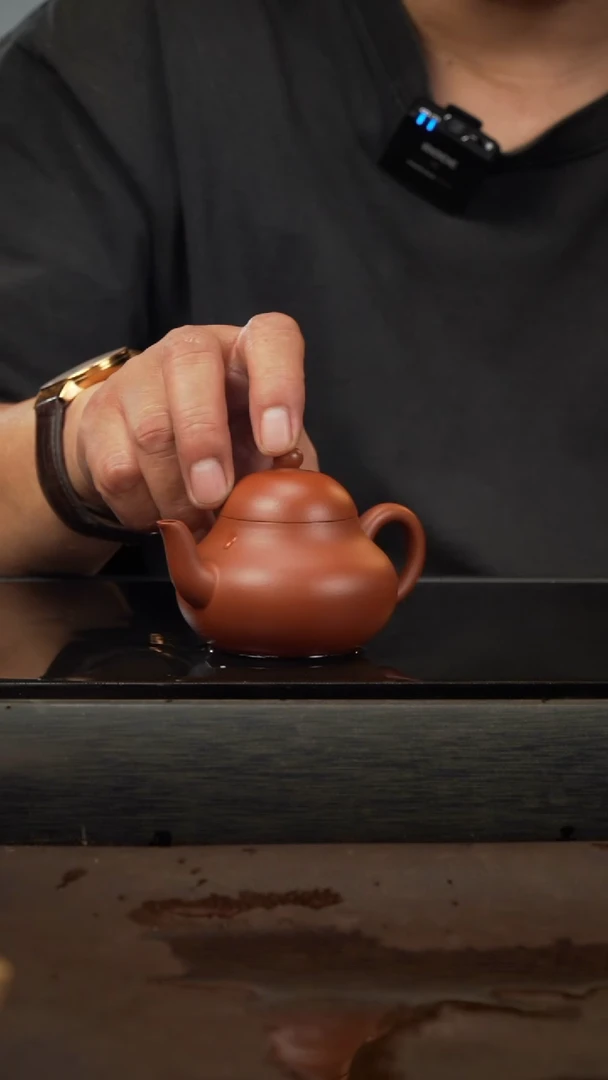 茶壶紫砂26，朱泥，梨形，120cc
