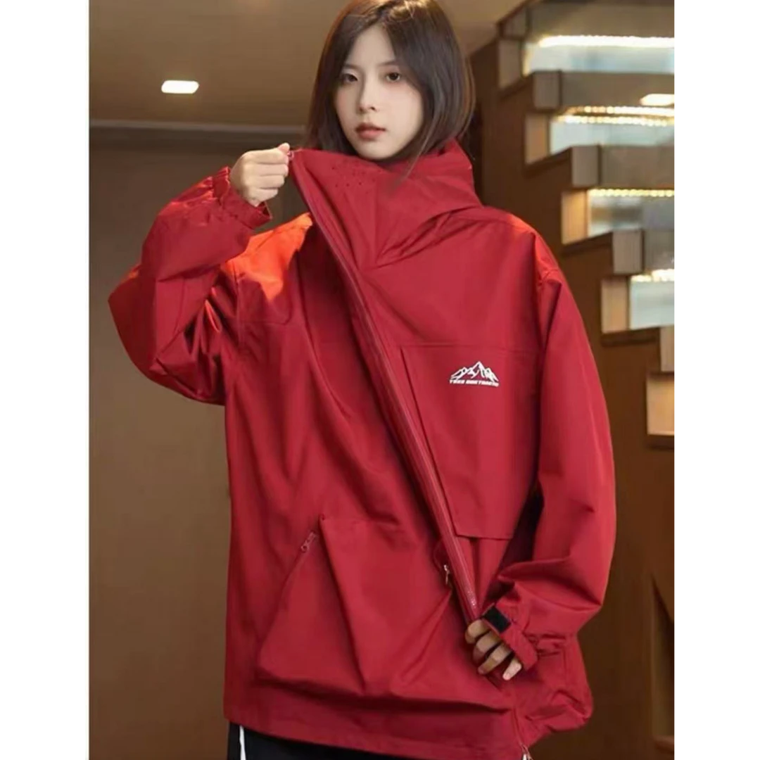y01美式户外连帽冲锋衣登山服