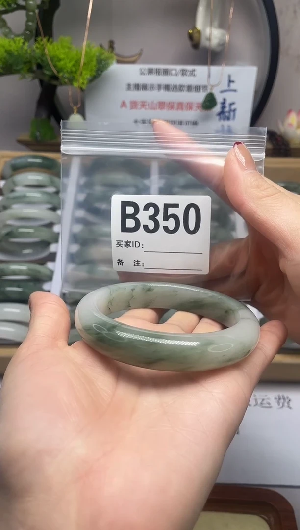 【闪购商品】石英质玉（天山翠）手镯未镶嵌b350