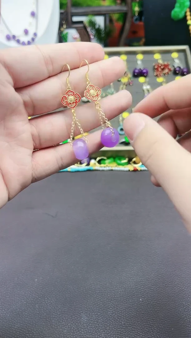 【闪购商品】玛瑙/玉髓耳钉银S925镶嵌608000