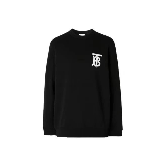 Burberry博柏利 Logo字母印花圆领套头卫衣男女同款 黑色80246021
