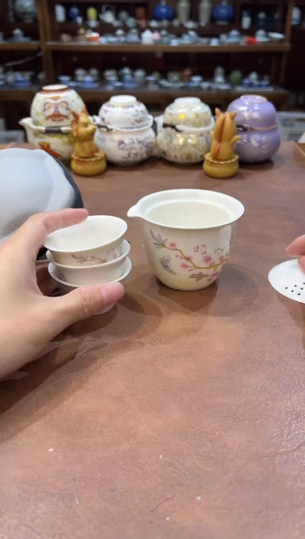 真的很便宜超好看会开片的旅行茶具