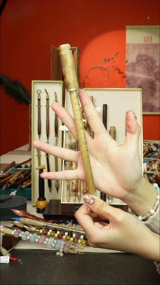 130号闪孤品高货毛笔链接 清水试笔 蘸墨不退