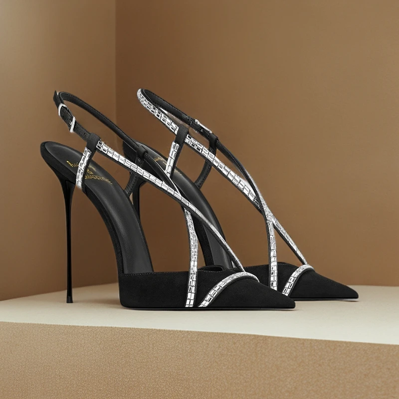 轻奢气质高跟鞋女2025爆款洋气法式高贵时尚细跟包头凉鞋不累脚