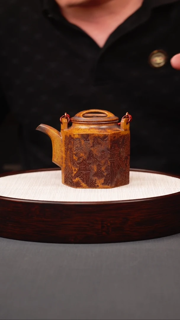 茶壶紫砂龙骨金砂柴烧六方洋桶