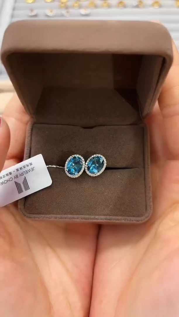 【闪购商品】托帕石耳饰银S925镶嵌09