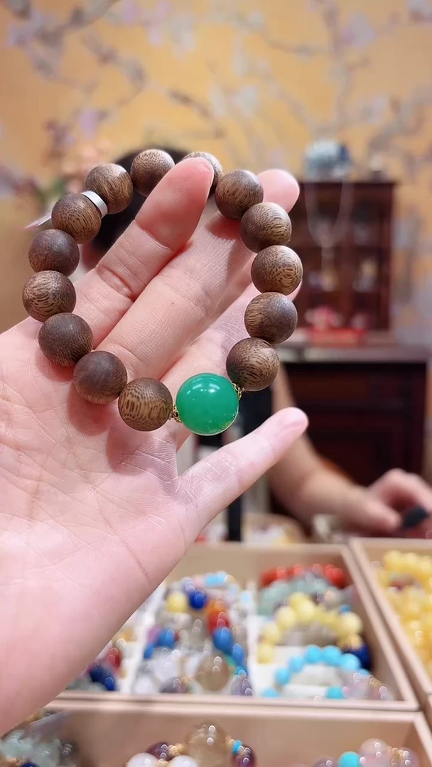 18K金镶嵌手链石英质玉澳玉设计款14.5咪