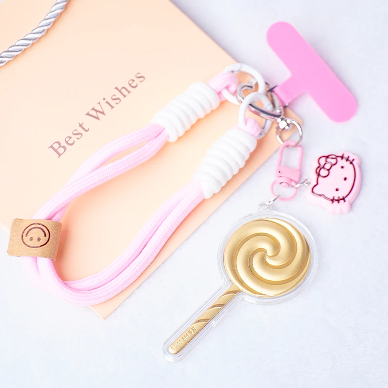 深圳水贝新款棒棒糖黄金挂件20mg新品热卖礼物钥匙手机挂件