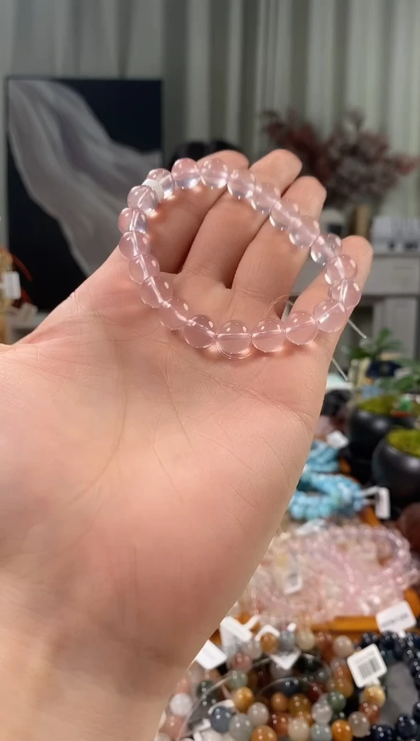 未镶嵌手链水晶粉水晶