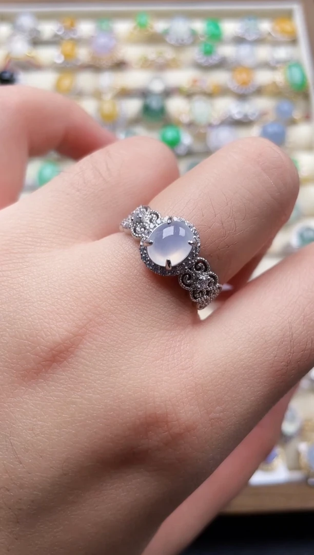 银S925镶嵌戒指翡翠59