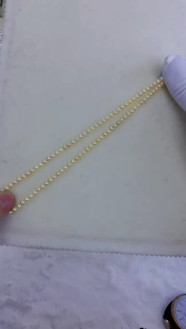 银S925镶嵌饰品海水珍珠果*?羽皇金小米链