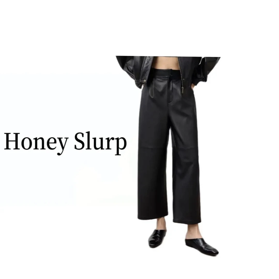 Honey Slurp【小余】6084黑色简约休闲时尚裤女士