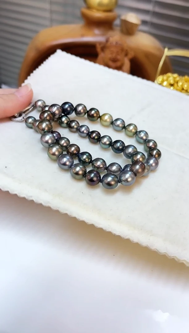 银S925镶嵌颈饰海水珍珠8-10mm