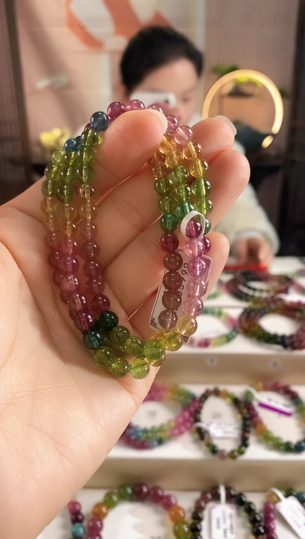 未镶嵌手链碧玺G2375素圈颜色微差