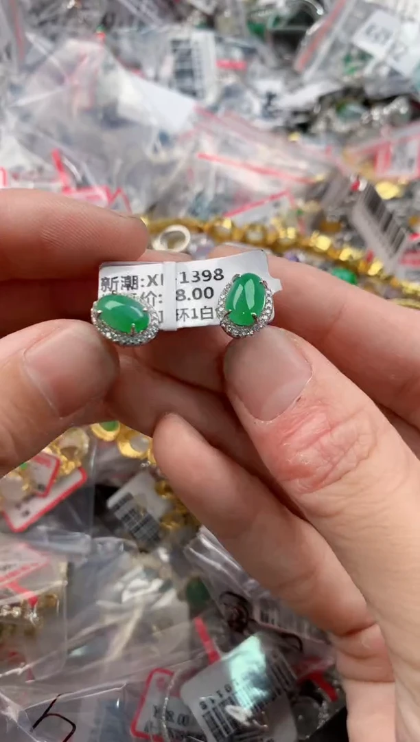 银S925镶嵌戒指翡翠1111----5