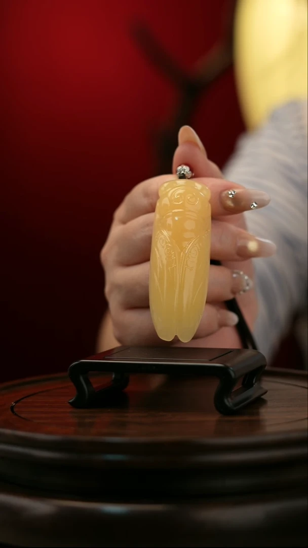 玉【金蝉，一鸣惊人】天然玉石摆件手把件