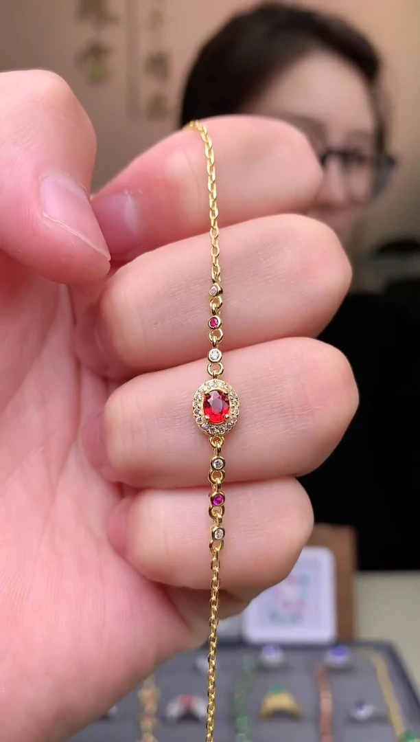 【闪购商品】蓝宝石手链银S925镶嵌手链