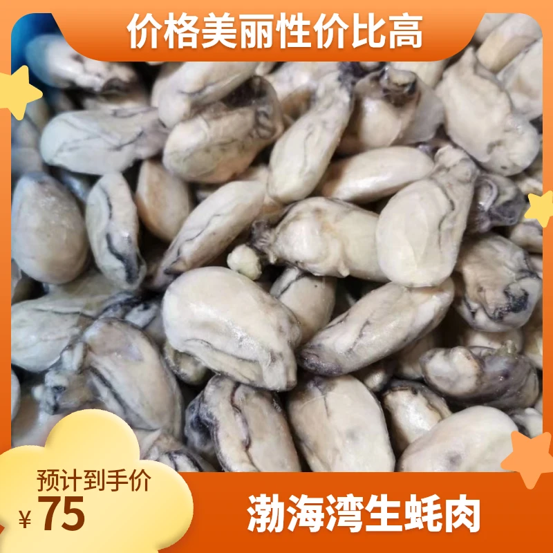 5斤 渤海湾大生蚝肉新鲜冷冻海蛎子肉纯肉 牡蛎肉 颗粒状每袋一斤