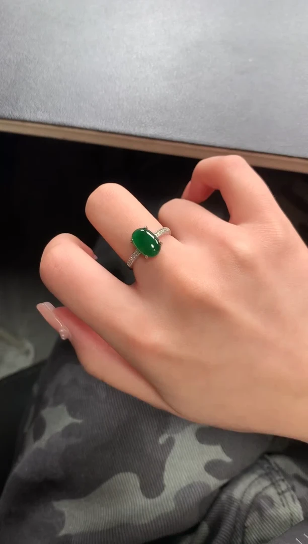 【闪购商品】翡翠戒指银S925镶嵌5124