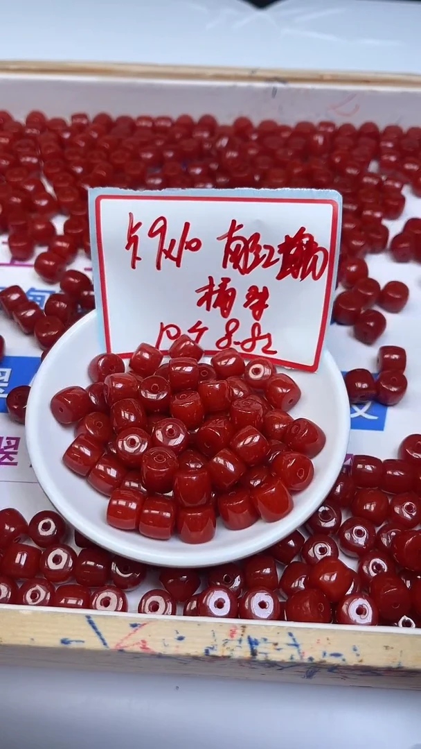 未镶嵌散珠南红玛瑙E551 南红直切桶珠9*10mm10颗8.8元