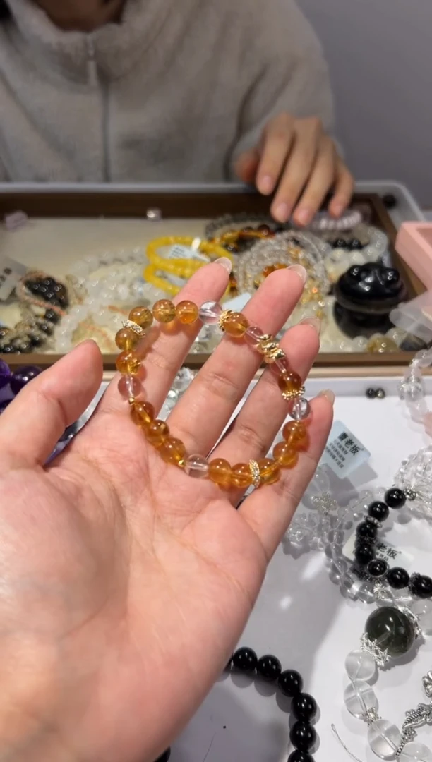 【闪购商品】水晶手链未镶嵌8mm黄水晶diy