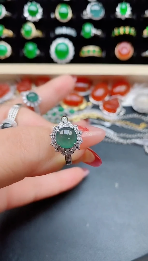 【闪购商品】翡翠戒指银S925镶嵌321132