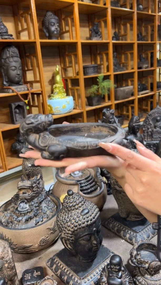 陶土【火山泥】小龙龟盆