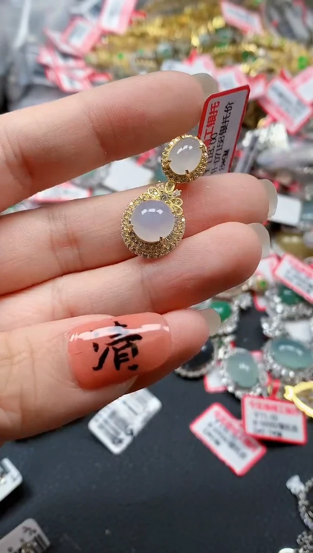 银S925镶嵌戒指翡翠天然A货缅甸翡翠