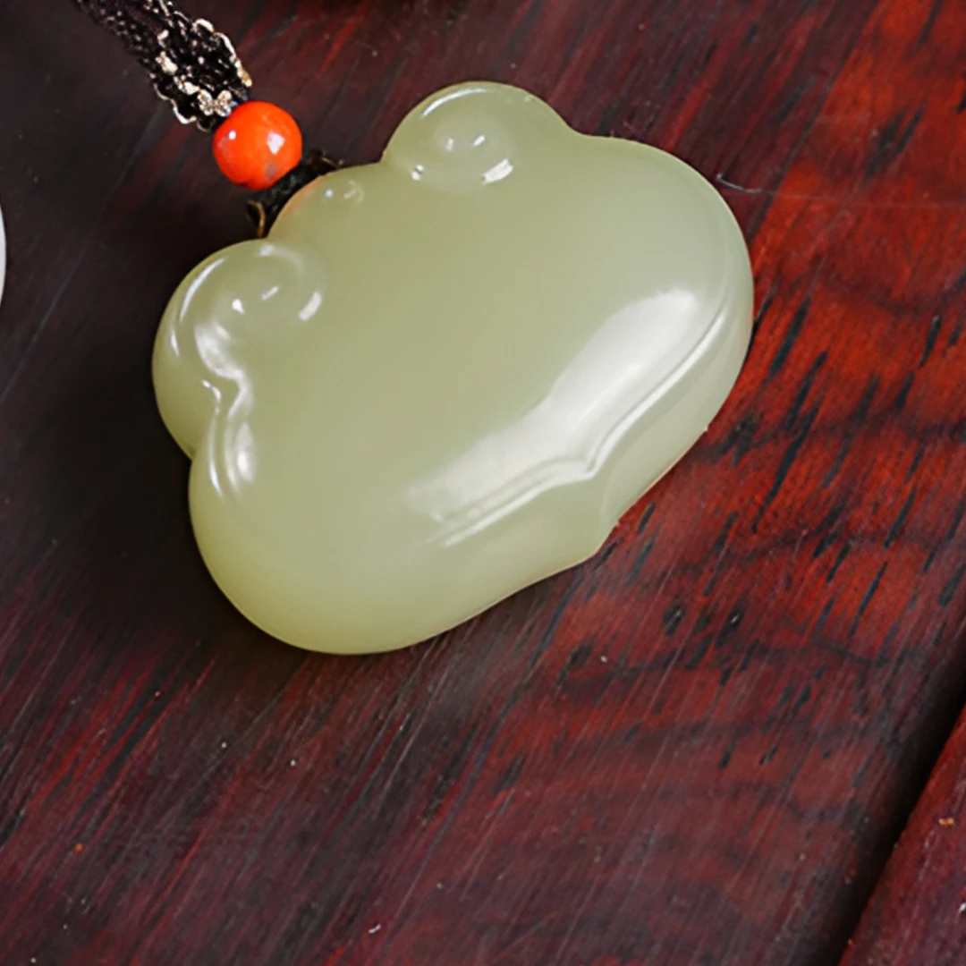 【鑫浩矿业】新疆和田玉-如意平安锁吊坠挂件一件