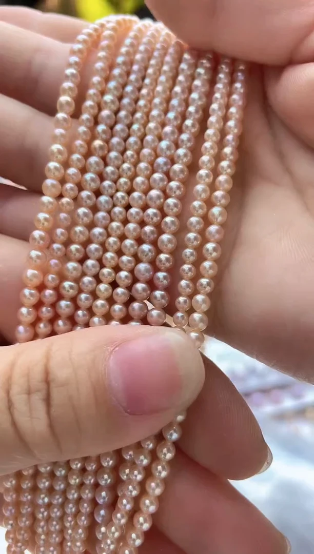 项链未镶嵌淡水珍珠199   无核3mm+中国红项链（多样性发一）