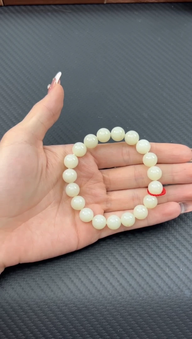 【闪购商品】和田玉手串未镶嵌且末微色差米达卡10老型手串L
