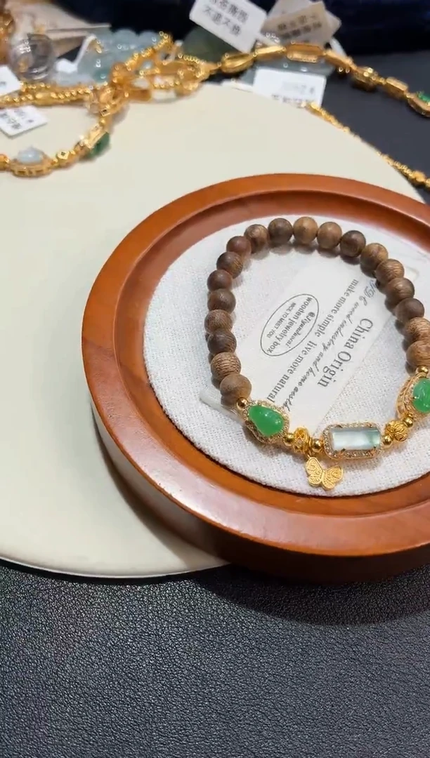 吊坠(不含链)银S925镶嵌翡翠手串