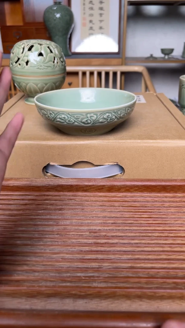 瓷器6英寸福字蒸碗1个  微瑕