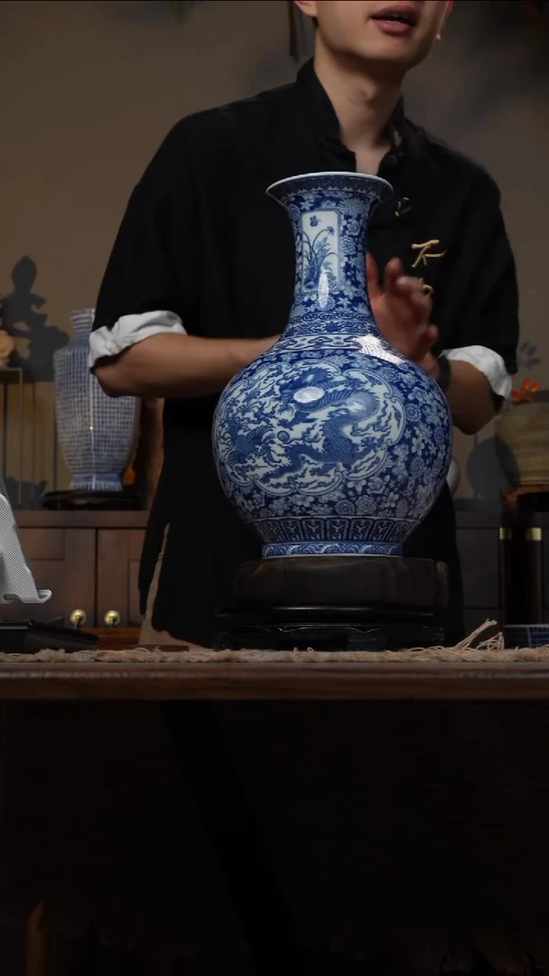 摆件WN问泥景德镇陶瓷花瓶摆件