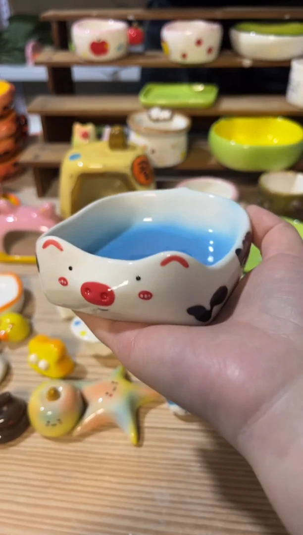 79手绘釉下彩微瑕陶瓷