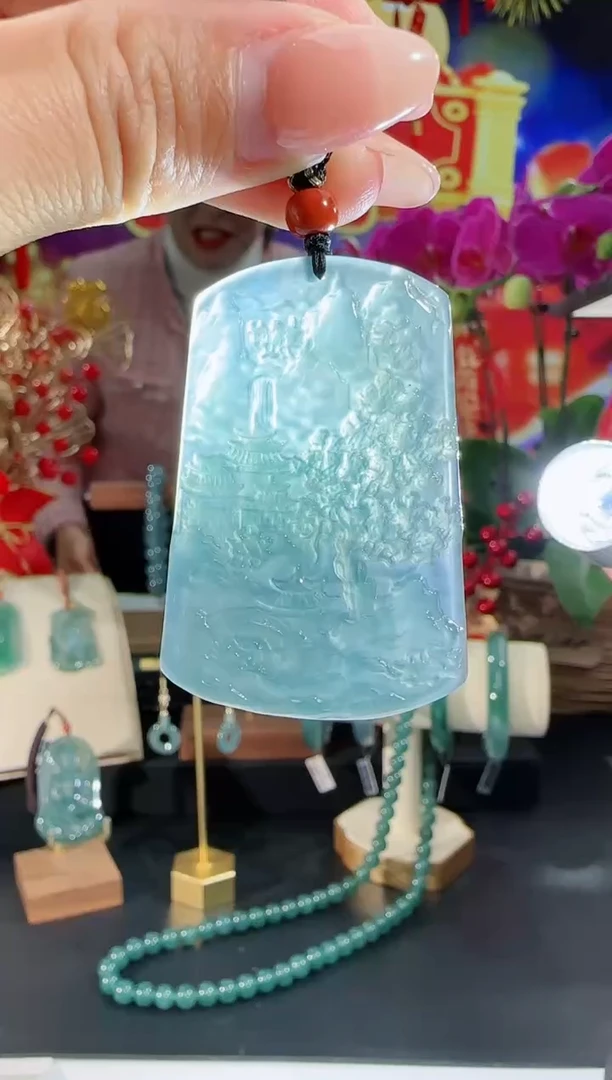 【闪购商品】翡翠吊坠(不含链)未镶嵌山水牌多样性发一