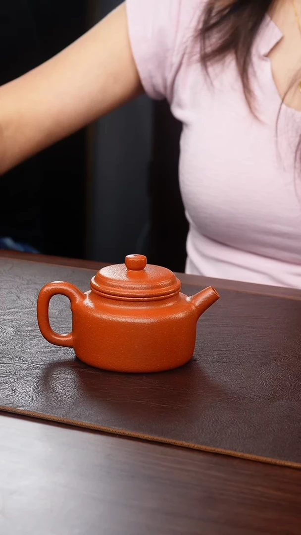 茶壶紫砂侯静99纯红降坡德钟180cc