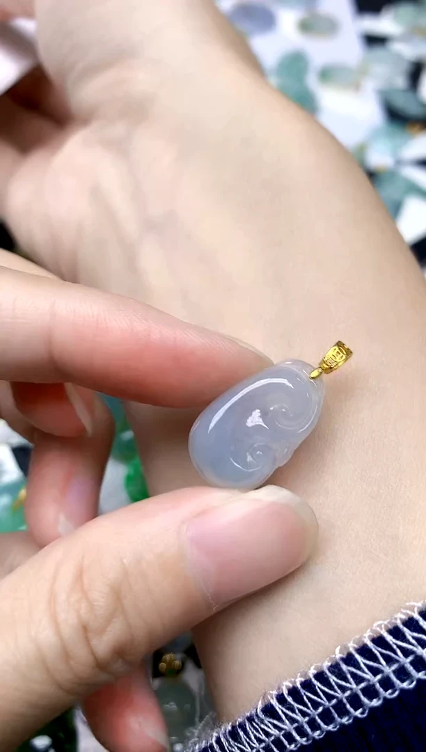 颈饰银S925镶嵌翡翠天然A货翡翠