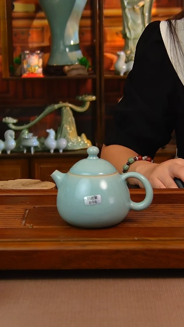 瓷片全手工仿古冰花釉龙蛋壶，不完美