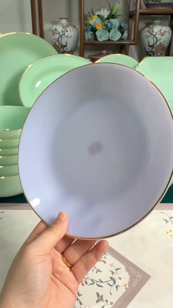 硬质细瓷8英寸深盘6个  玉瓷【贝美】