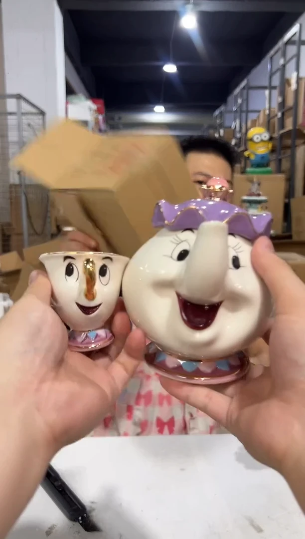 瓷片陶瓷茶壶一壶一杯