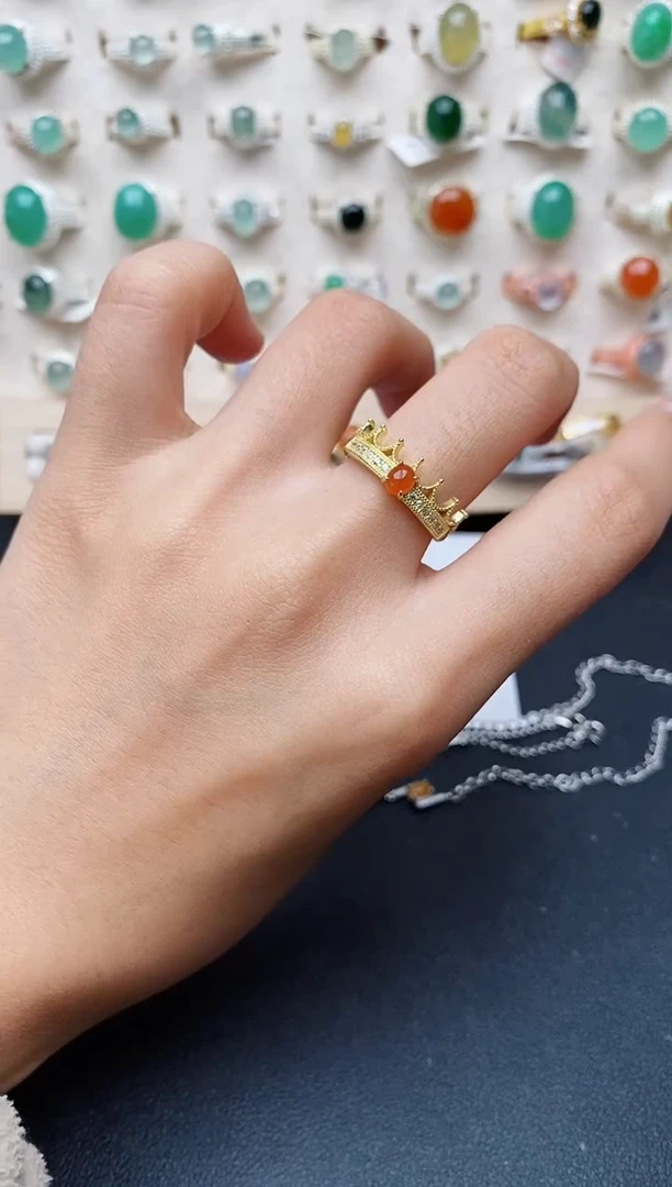 【闪购商品】翡翠戒指银S925镶嵌缅甸翡翠