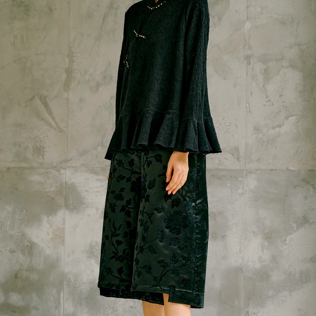 朱总原创设计墨韵雅集3C150新款提花裤