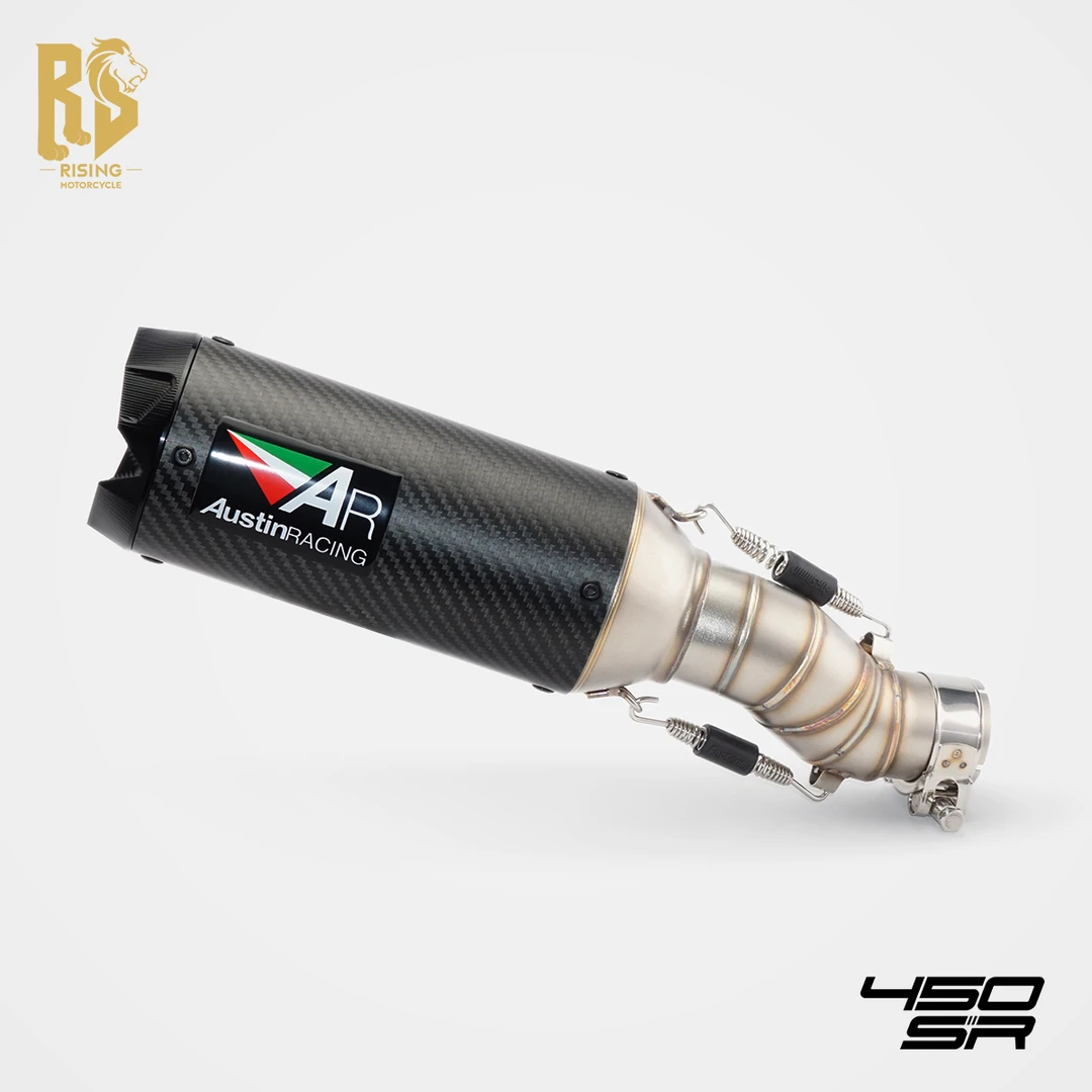 适用于春风450SR 摩托车51mm口径AR压花碳钎小炮长管中尾段排气管